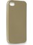 iPhone 4 Kılıf Yumuşak Dokulu Silikon + Ekran Koruyucu Cam Gold 2