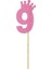 Eva Simli Rakam Pasta Süsü, 19cm x 7,5cm - 1 Adet Pembe 1