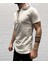 Kapüşonlu Yarım Fermuarlı Beyaz Pique T-Shirt 2