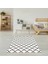 Geometrik Karo Desenli Dijital Baskı Yıkanabilir Kaymaz Taban Modern Salon Halısı ve Yolluk(S.beyaz) 1