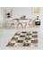 Gold Kare Bloklu Dijital Baskı Yıkanabilir Kaymaz Taban Modern Salon Halısı ve Yolluk 1