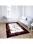 Mermer Desenli Bordo Çerçeveli Dijital Baskı Yıkanabilir Kaymaz Taban Modern Salon Halı ve Yolluk 1