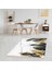Kuş Tüyü Mermer Desenli Dijital Baskılı Kaymaz Taban Modern Salon Halısı ve Yolluk 1