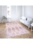 Geometrik Karo Desenli Gold Şeritli Dijital Baskı Yıkanabilir Modern Salon Halı ve Yolluk (Pembe) 2