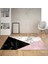 Geometrik Parça Desenli Dijital Baskı Yıkanabilir Kaymaz Taban Modern Salon Halısı ve Yolluk(Pembe) 1