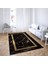 Mermer Desenli Yıkanabilir Kaymaz Taban Leke Tutmaz Modern Salon Halısı ve Yollu (Siyah) 2