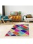 Kilim Desenli Renk Bloklu Etnik Dijital Baskı Yıkanabilir Kaymaz Taban Modern Salon Halı ve Yolluk 1