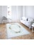Çiçek Desenli Çerçeveli Dijital Baskı Yıkanabilir Kaymaz Taban Vintage Salon Halı ve Yolluk (Mavi) 2