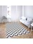 Geometrik Zigzag Desenli Dijital Baskı Yıkanabilir Kaymaz Taban Etnik Kilim Desen Salon Halı 2