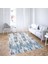 Batik Desen Renk Geçişli Dijital Baskı Yıkanabilir Kaymaz Taban Salon Halısı ve Yolluk (Turkuaz) 2
