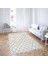 Geometrik Karo Kilim Desen Gold Dijital Baskı Yıkanabilir Kaymaz Taban Modern Salon Halısı ve Yolluk 2