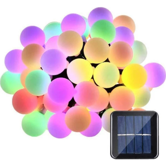 Lighthome 50 LED 7 Metre Renkli Güneş Enerjili Solar Bahçe Teras Balkon Ağaç Lambası Aydınlatması