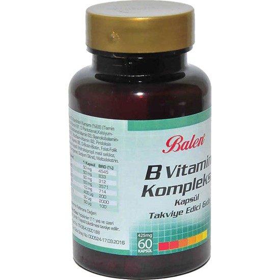 Balen B Vitamin Kompleksi 425 Mg 3 X 60 Kapsül Fiyatı