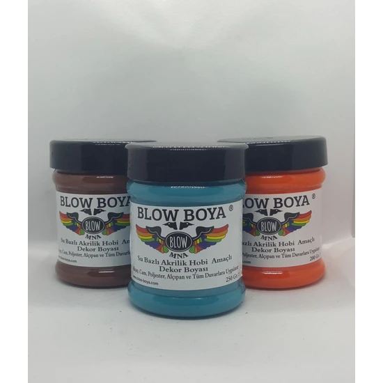 Blow Boya Gökkuşağı Dekorasyon Akrilik Boya 3'lü Set