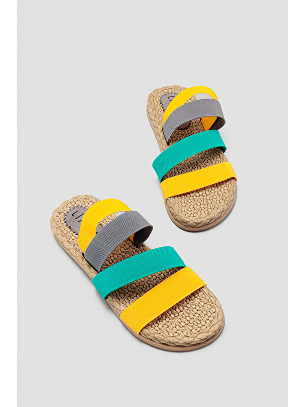 Limoya Gabriela Sarı Çok Renkli Sandalet