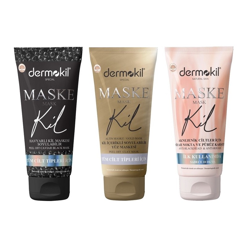 Dermokil Maske Seti Havyarlı + Altın + Aknejenik