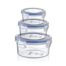 Hobby Life Plastik 3 Lü Yuvarlak Sızdırmaz Saklama Kabı(0,25+0,5+1Lt)