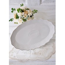 The Mia Dantel Kayık Servis Gold 36 Cm