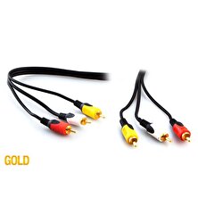 S-Link Sl-Rca05 3Rca To 3Rca 5M Gold Kablo