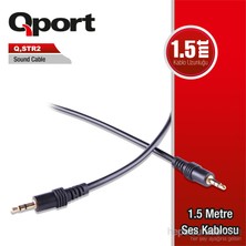Qport STR2 3.5mm Stereo Erkek 1.5M Ses Kablosu (Q-STR2)