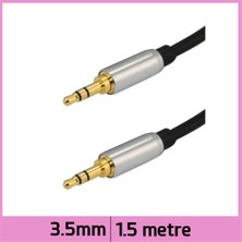 Ti-Mesh 3.5Mm Metal Kafalı Ses Kablosu - 1,5M