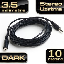 DARK 10metre 3.5mm Stereo Ses Uzatma Kablosu  (3.5mm Dişi - 3.5mm Erkek) DK-CB-AUEXTL1000