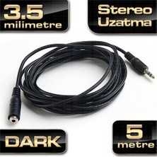 Dark 5 Metre 3.5mm Stereo Ses Uzatma Kablosu (3.5mm Dişi - 3.5mm Erkek) (DK-CB-AUEXTL500)