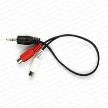 Dark 2 x RCA (Analog Ses) - 3.5mm Stereo Dönüştürücü (2 x RCA Erkek - 1 x 3.5mm Stereo Dişi) (DK-CB-AURCAX35)