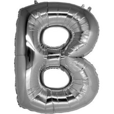 B Harf Folyo Balon Gümüş