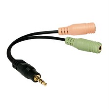 LogiLink CA0021 4 pin 3.5mm Stereo Erkek - 2 x 3.5mm Stereo Dişi, 0.15m