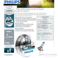 Philips H7 X-treme Vision 2'li Ampul Seti %130 Daha Fazla Işık
