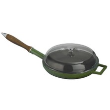 Lava Kızartma Tavası Çap(Ø)28 Cm. Ahşap Kulplu Ve Cam Kapaklı