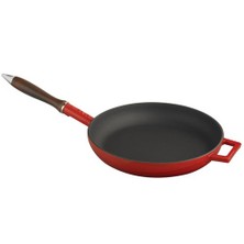 Lava Kızartma Tavası Çap(Ø)28 Cm. Ahşap Kulplu Ve Cam Kapaklı