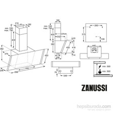 Zanussi ZHV64450WA 60 Cm Yatay Beyaz Cam Dekoratif Davlumbaz