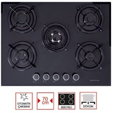Termikel 17155 B705L W1 5 Gözü Gazlı Cam Ankastre Ocak