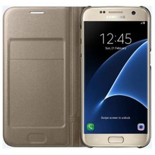 Samsung Galaxy S7 LED View Fonksiyonel Cover Gold - EF-NG930PFEGWW