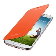 Samsung i9500 Galaxy S4 Kapaklı Kılıf Turuncu EF-FI950BOEGWW