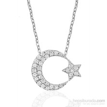 KENPAZAR Gumush Gümüş Ay-Yıldız Kolye