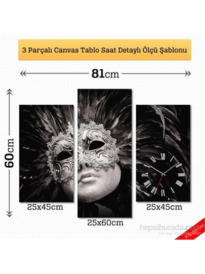 Tabloshop - Black Mask Tablo Saat - 81X60cm - Çerçeve Hediye