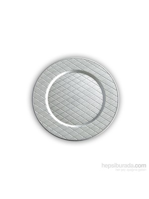 Kancaev Dekoratif Plastik Supla/Tabak Altlığı Baklava Dilimli - Gümüş 6'Lı Set