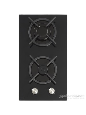 Çetintaş Evii 202 CAT 2 Gözü Gazlı Domino Siyah Cam Ankastre Ocak