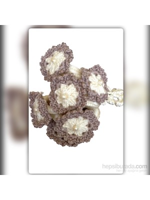 Pafuli El Yapımı H'meyra Karanfil İncili Krem 6'Lı Peçete Halkası