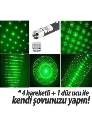 Uygun Yeşil Lazer Pointer 500 Mw 50 Km Etkili 5 Başlıklı