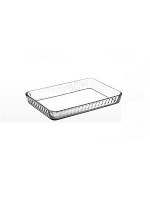 Paşabahçe 28 x 40 cm Dikdörtgen Şeffaf Cam Fırın Kabı - Yerli Üretim