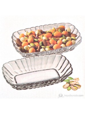 Paşabahçe Çerezlik Basic 2'li Cam Çerezlik Seti 179x115 mm Yerli Üretim