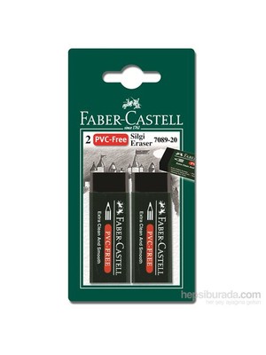 Faber-Castell 2 Plastik Silgi 7089/20 - Siyah (5500188920)