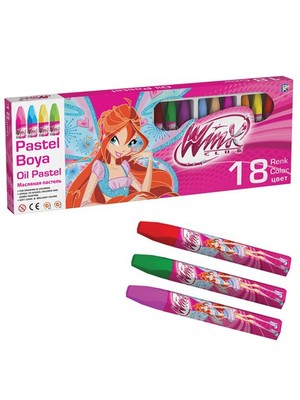 Winx Club Pastel Boya 18 Renk Seti ile Yaratıcı Çizimler İçin Renkli Boyalar