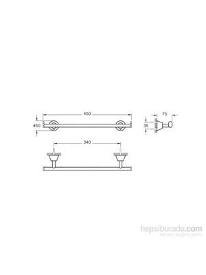 VitrA Matrix A44578 Uzun Havluluk, Krom