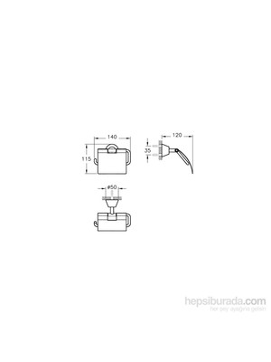 VitrA Matrix A44580 Kapaklı Tuvalet Kağıtlığı, Krom