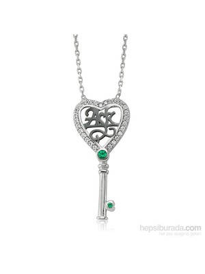 Inure Jewelry Gümüş Aşk Yazılı Anahtar Kolye